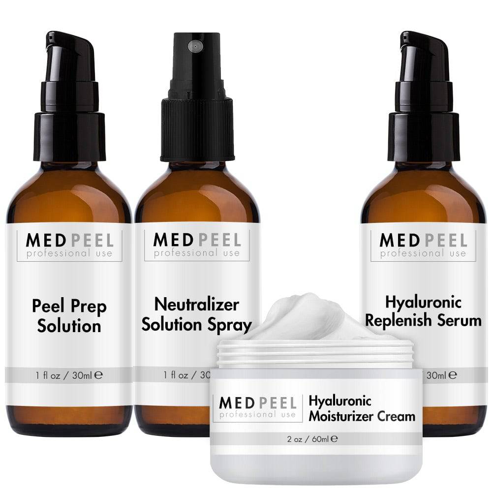 Deluxe Peel Essentials Kit (Peel Prep, Neutralizer, Hyaluronic Serum, Hyaluronic Moisturizer Cream)) - Medpeel