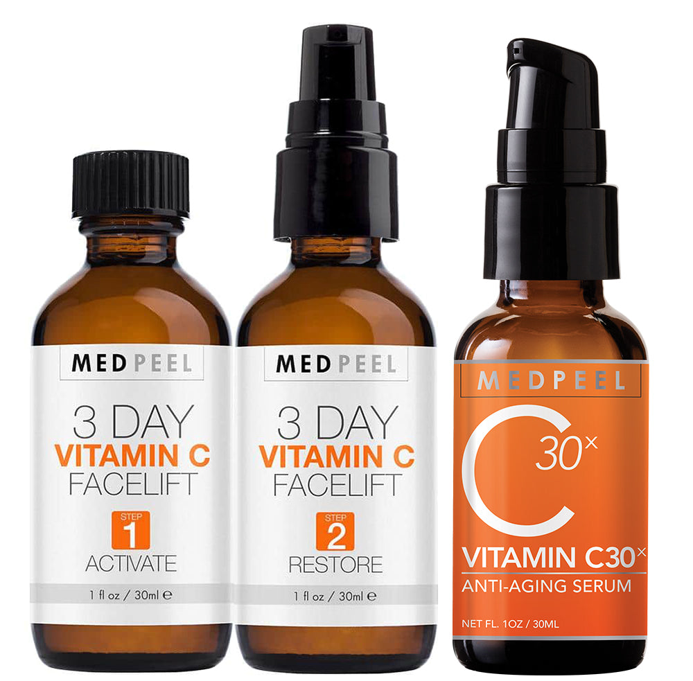 Vitamin C 3-Day Facelift Kit & Vitamin C30X Anti-Aging Serum - Medpeel